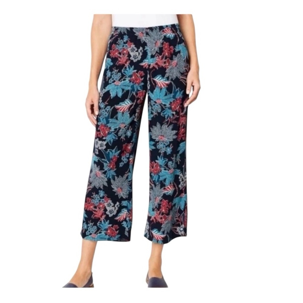 J. Jill Sarasa Tropical Full Leg Crop Pants Size 1X